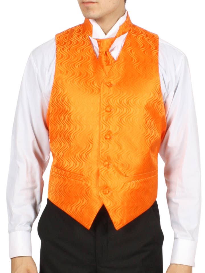 Ferrecci Mens PV150 - Orange with Orange Back Adjustable Vest Set for wholesale by Ferrecci