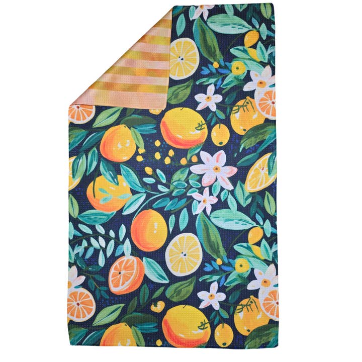 Berry Sweet Towels - Wholesale Tea Towel - Lemon Love Microfiber Hand Towel - Waffle Weave 18x30"1