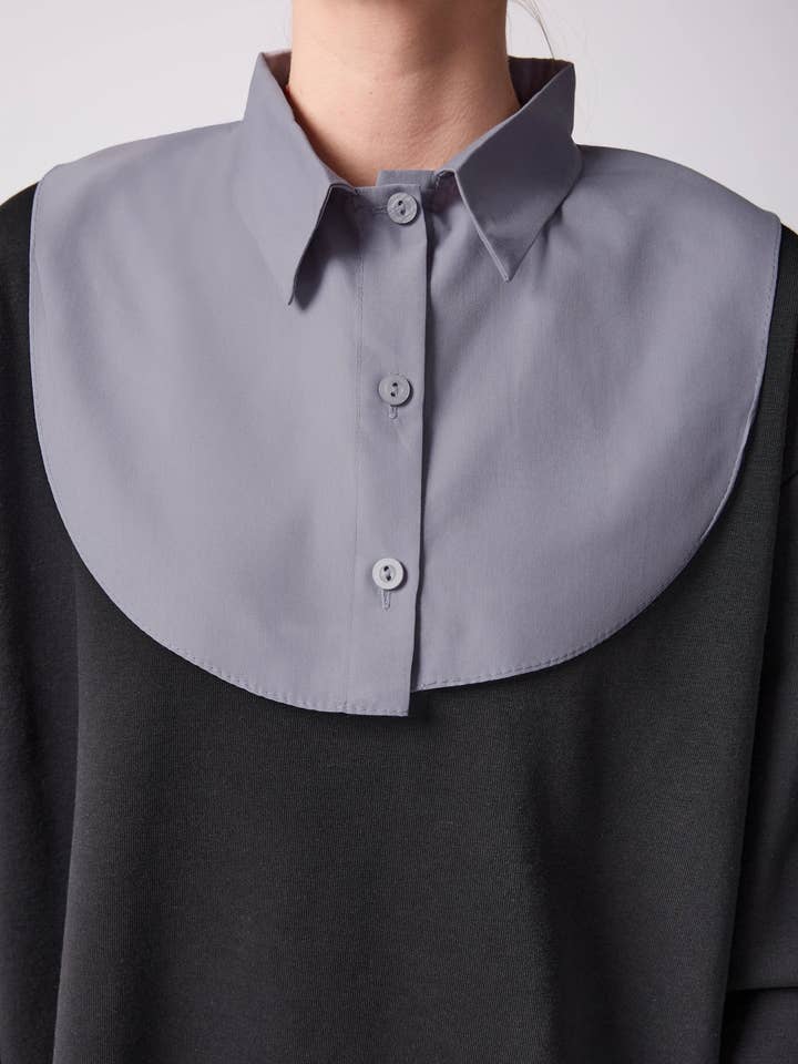 Akoya Hijabs - Wholesale Button Down Shirt - Women's - Detachable Collar Half Shirt8