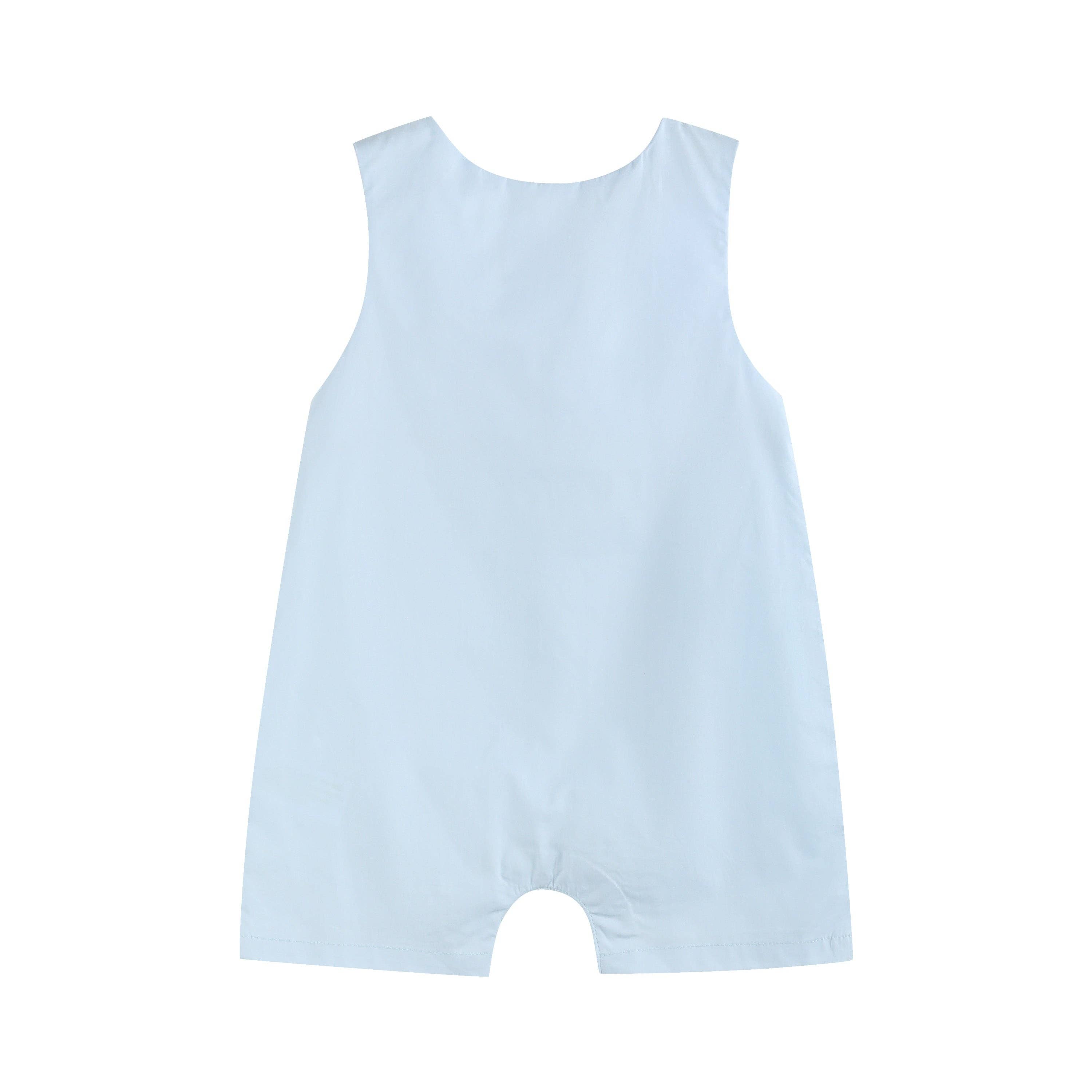 Lil Cactus - Wholesale Overalls - Baby - Blue Birthday Boy Smocked Shortalls1