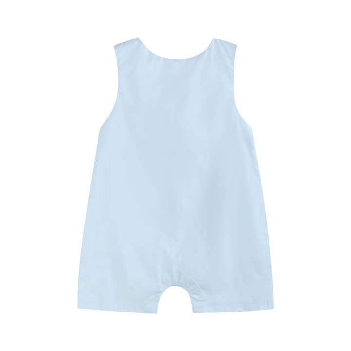 Lil Cactus - Wholesale Overalls - Baby - Blue Birthday Boy Smocked Shortalls1
