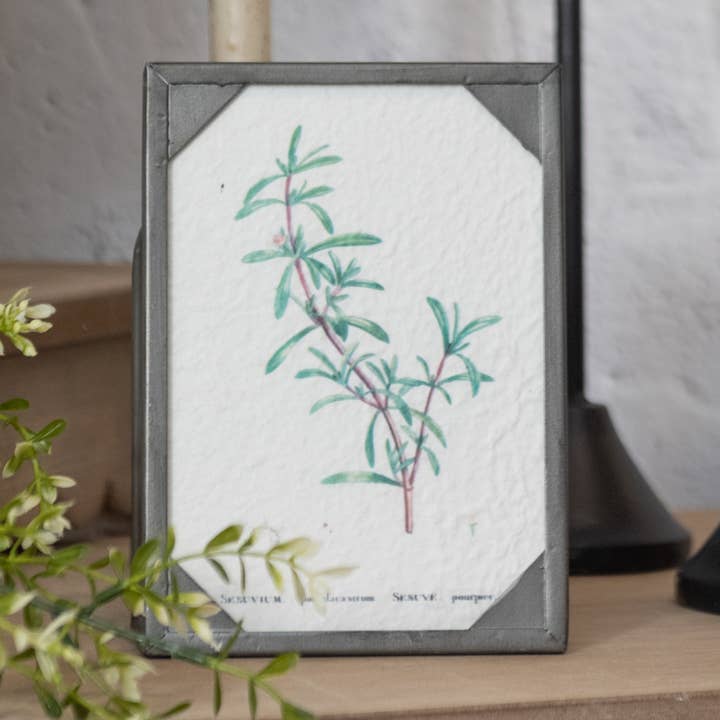 7" PRINTED FLOWER SILVER FRAME W/ STAND for wholesale by Ragon House