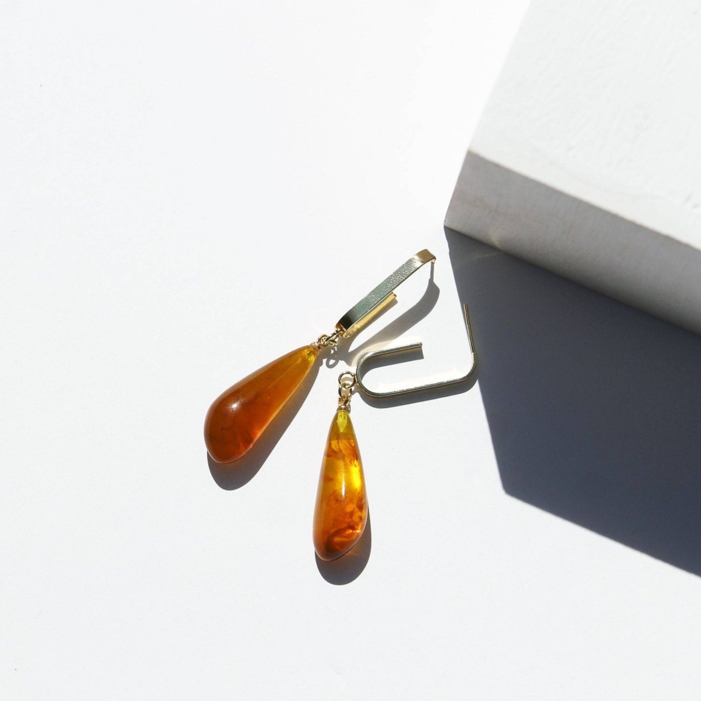 TaifJewely - Wholesale Dangle Earrings - TEAR-DROP RESIN HOOP EARRINGS.1