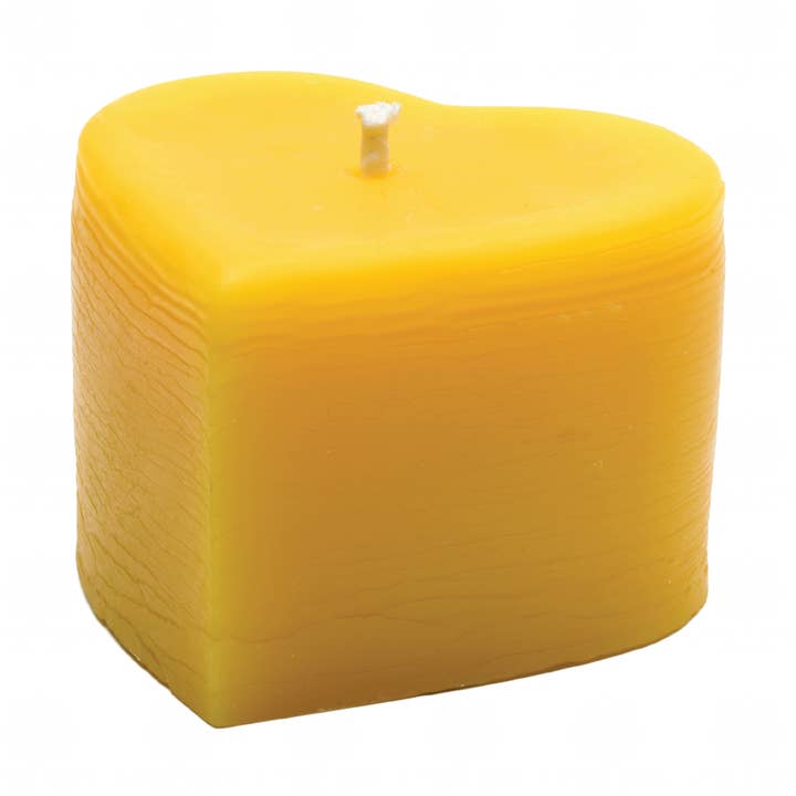 Heart Pillar | 100% Pure Beeswax Candle for wholesale by Little Bees Candles