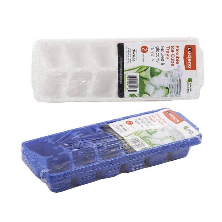 Luciano 2-pc Flexible Ice CubeTrays, 2 col,10x3.5x1.5" for wholesale by Luciano Gourmet