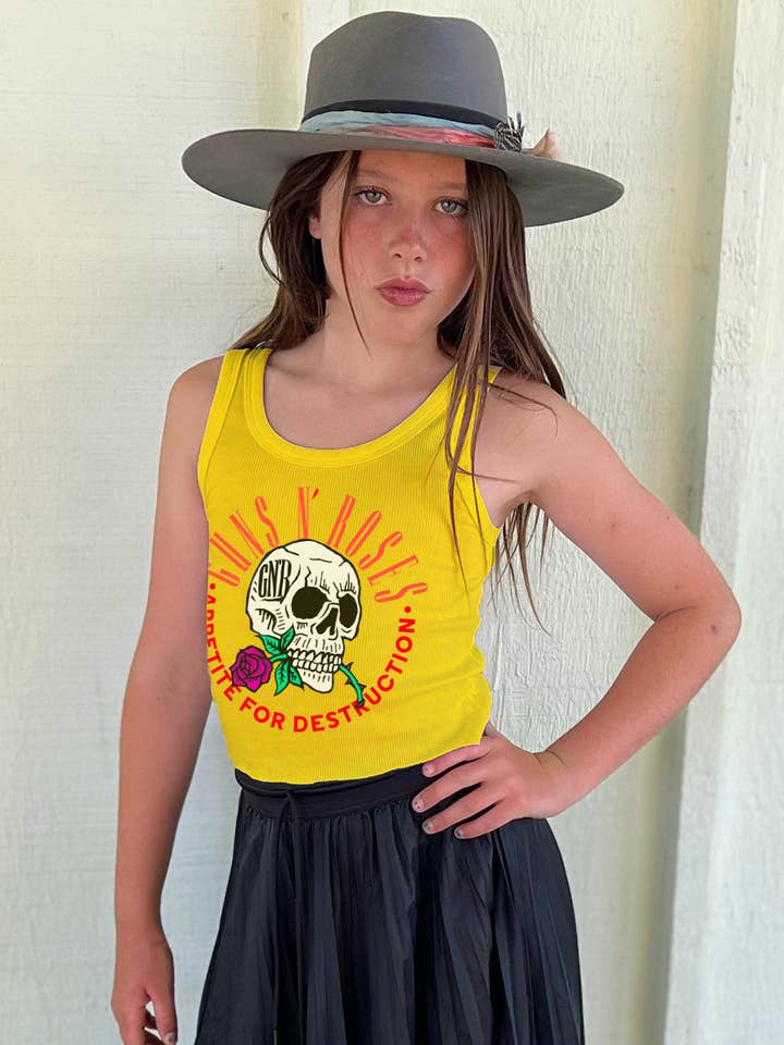 Rowdy Sprout – wholesale Linne (Tryckt) - Dam – Guns N Roses Kort Linne