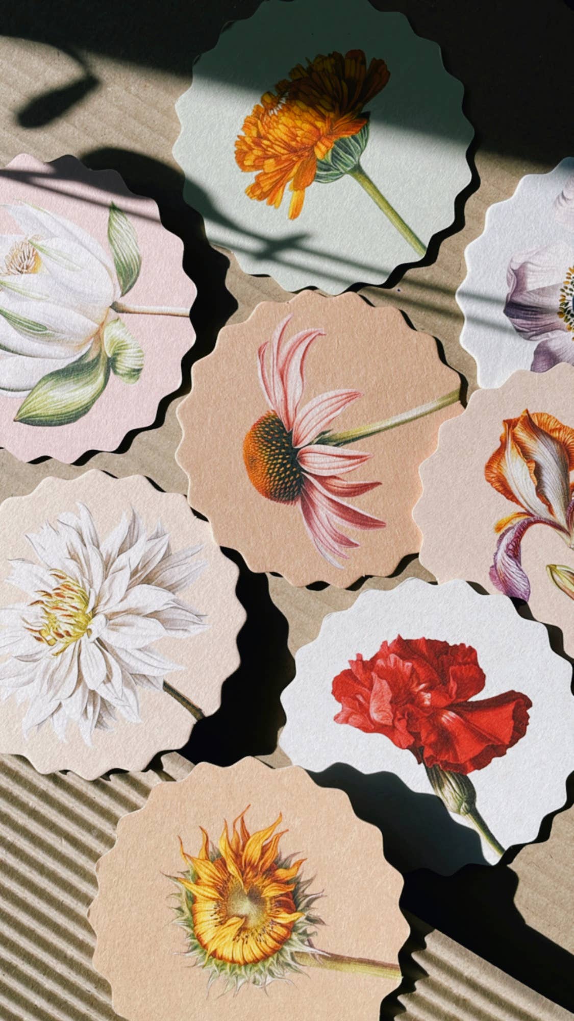 30x40 – Großhandel Untersetzer – Untersetzer-Set mit Blumenmotiven, Sternform8