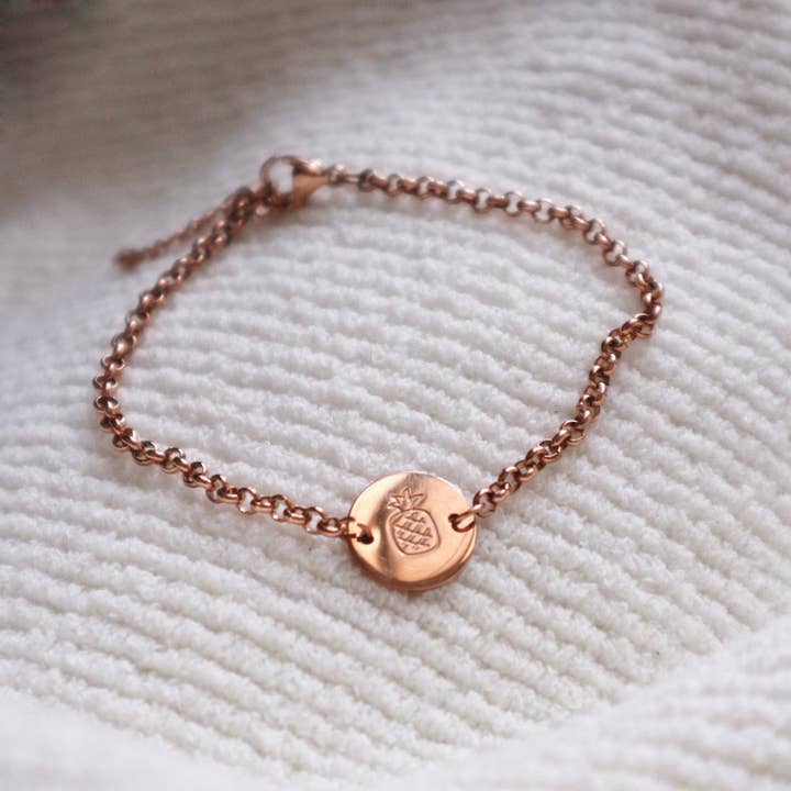 Pineapple Coin Bracelet for wholesale by Junk Jewels Ltd