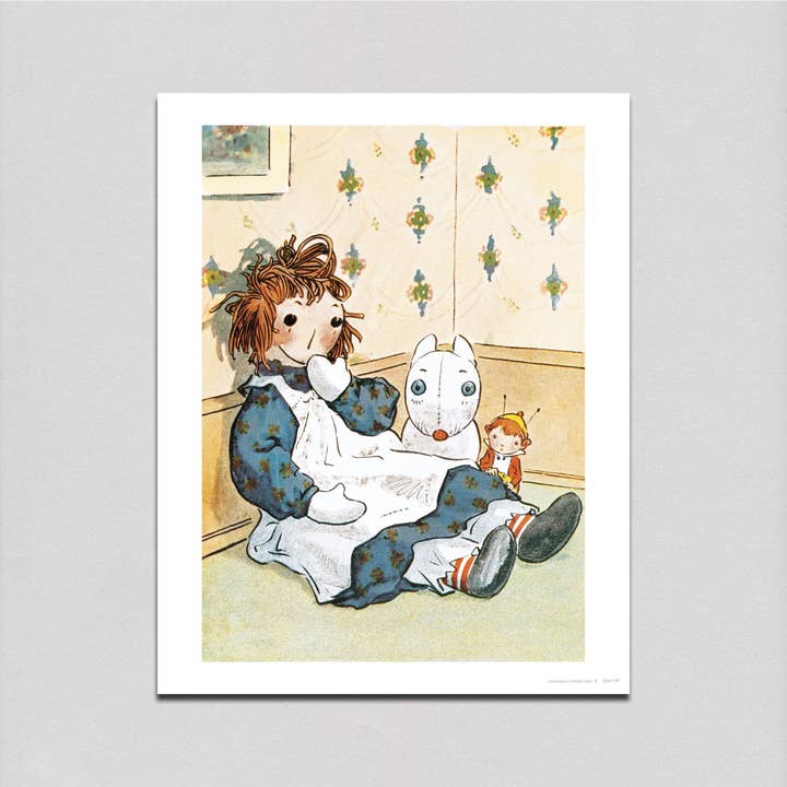 Laughing Elephant – wholesale Art print – Raggedy Ann - Dolls Print
