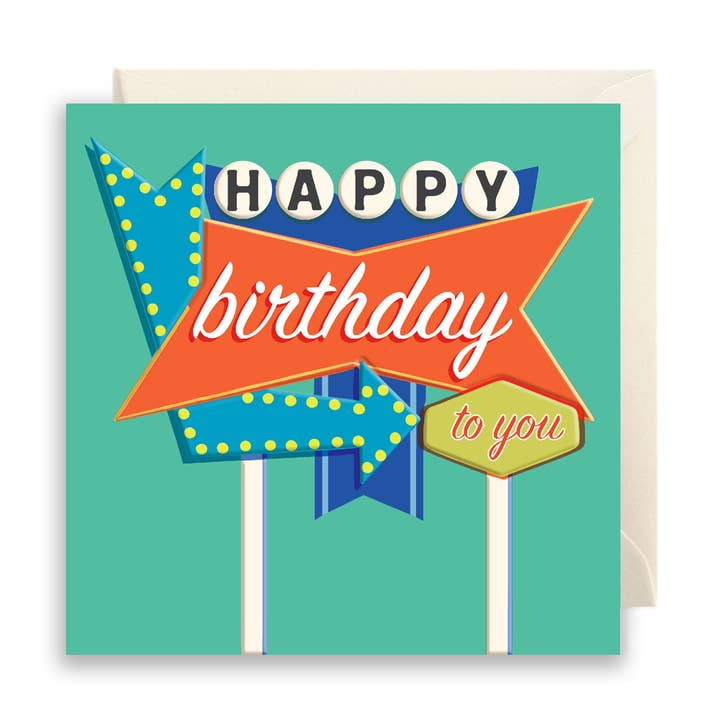 Happy Birthday retro sign for wholesale by Rosanna Rossi