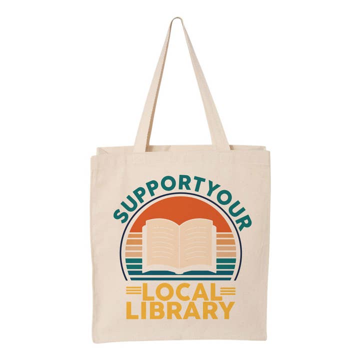 Lucky Luna Apparel - Wholesale Tote Bag - Women's - Support Your Local Library Tote Bag