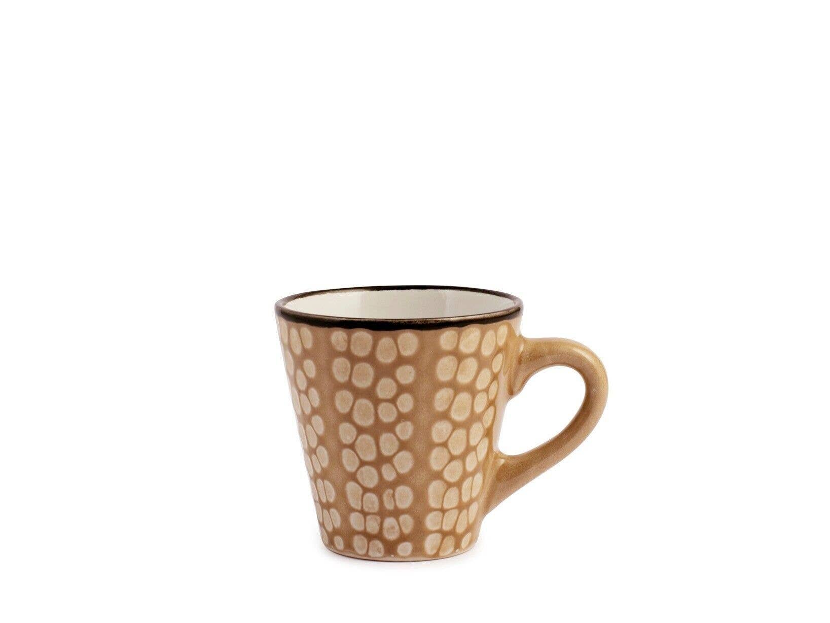 H&H – wholesale Kaffekoppar – Kaffekopp Ethnic i stengods 100cc Blandade färger3