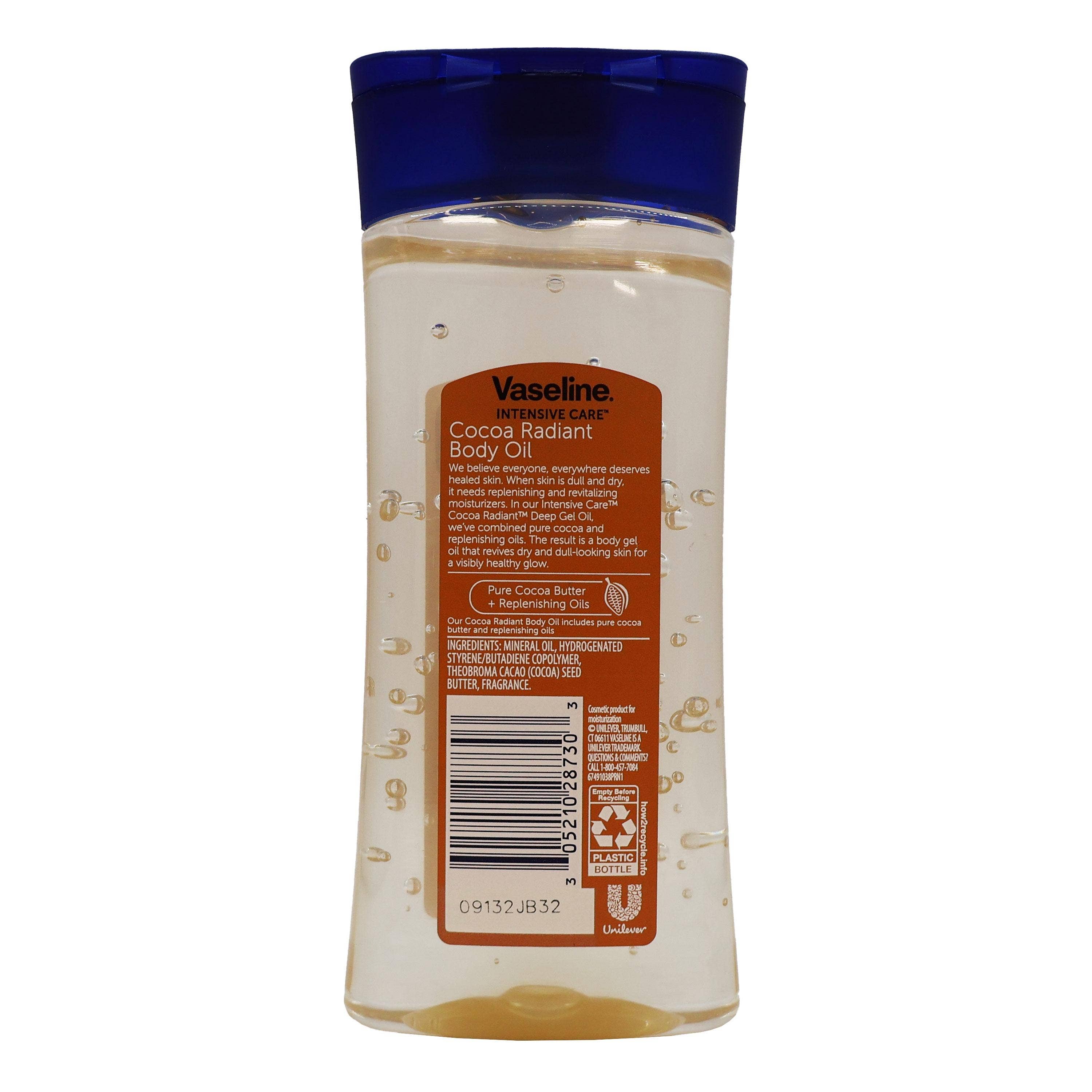 KT Supply – Óleo para banho/corpo por atacado – Óleo gel corporal Vaseline Intensive Care Cocoa Radiant 200 ml1