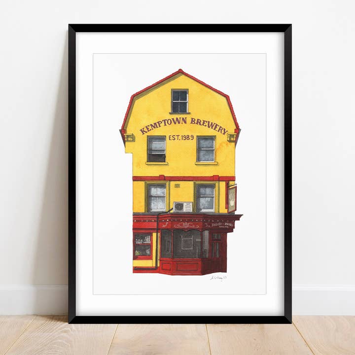 Brighton - The Hand in Hand pub - Giclée Print (unframed) for wholesale by Ana Gallego Illustrations