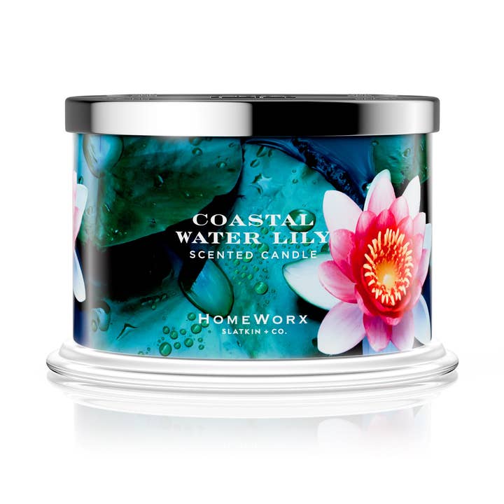 Küsten-Seerosen 4-Docht-Kerze für den Großhandel von HomeWorx by Slatkin + Co.