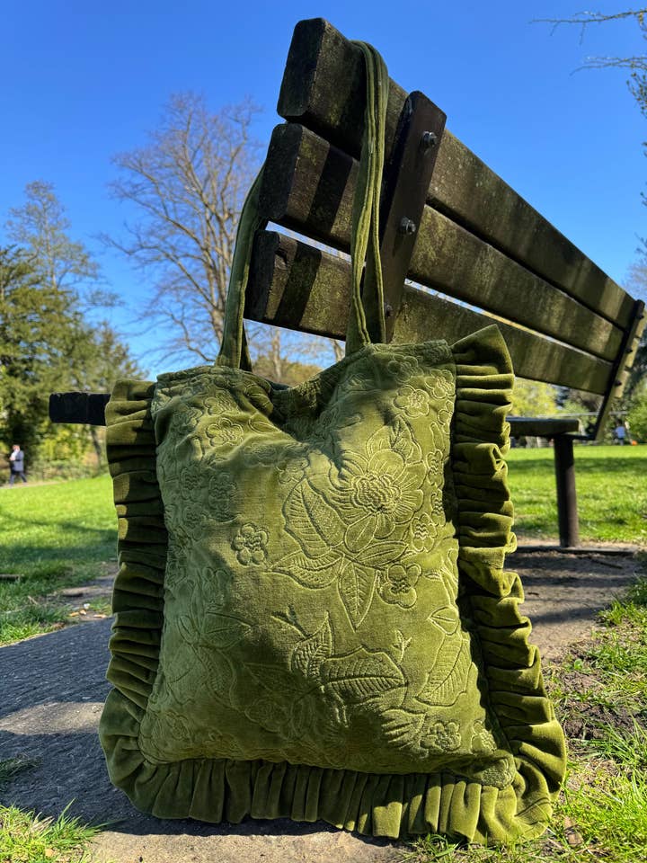 Quilted Velvet Cotton Maxi Oversize Tote Bag for wholesale by Essential Designs London