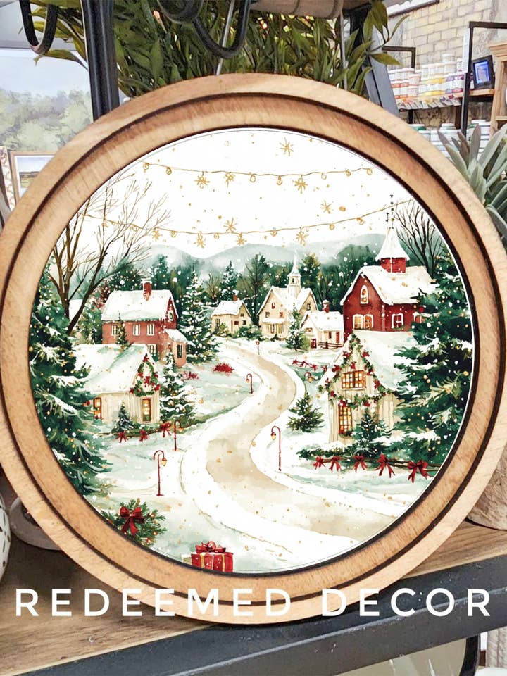 8" Rund Julbykonst för wholesale av Redeemed Decor