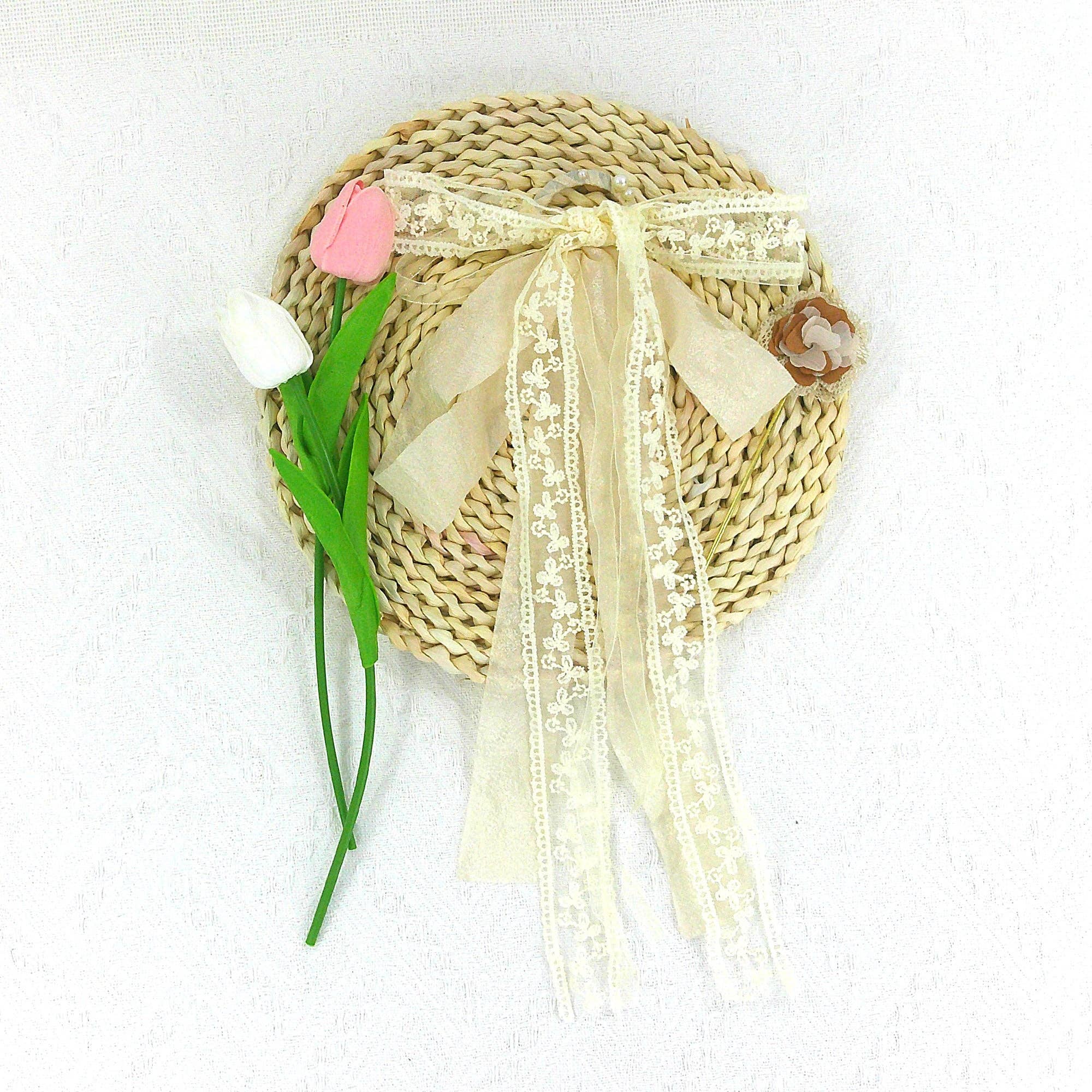 ONE COLOR Lace Bow Flower Hair Stick RB4318-7 (10PC) for wholesale on Faire0