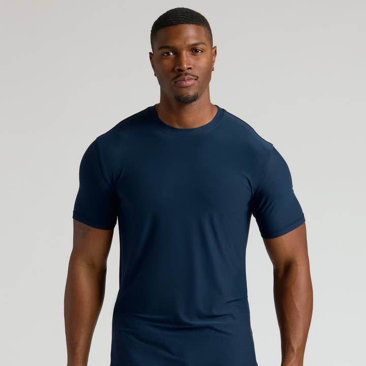 Navy Tall Active Crew Neck 2.0 for wholesale by True Classic
