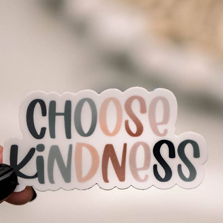 Choose Kindness Pastel Vinyl Sticker, 3x3 in for wholesale by Savannah and James Co
