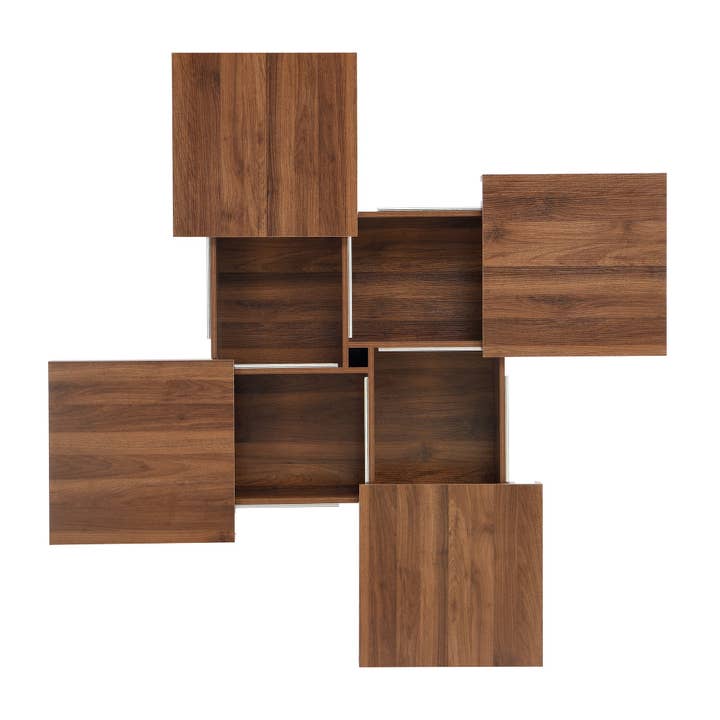Orange County Decor - Wholesale Coffee Table - Square Marble Veneer Coffee Table Sliding Top With Storage In Walnut 39.4'' Walnut Primary Living Space Square Mdf9