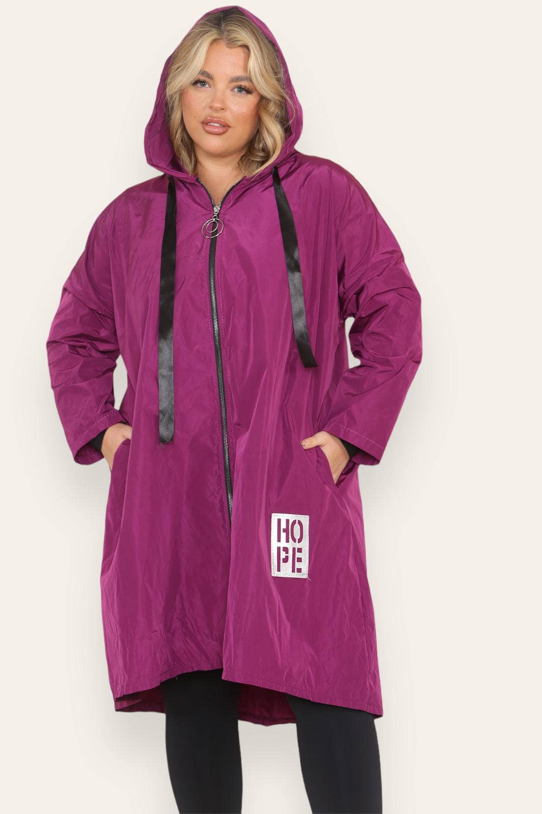 Miss Bold - Wholesale Raincoat - Women's - Oversized Hooded Rain Mac45