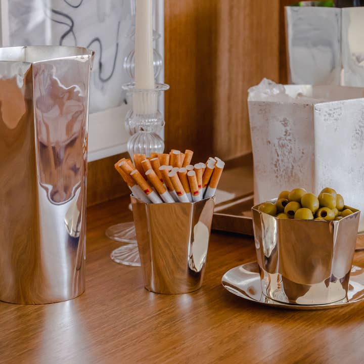 ESENCIAL HOGAR - Wholesale Serve Bowl - Hexagon Silver-Plated Nut Bowl & Saucer3