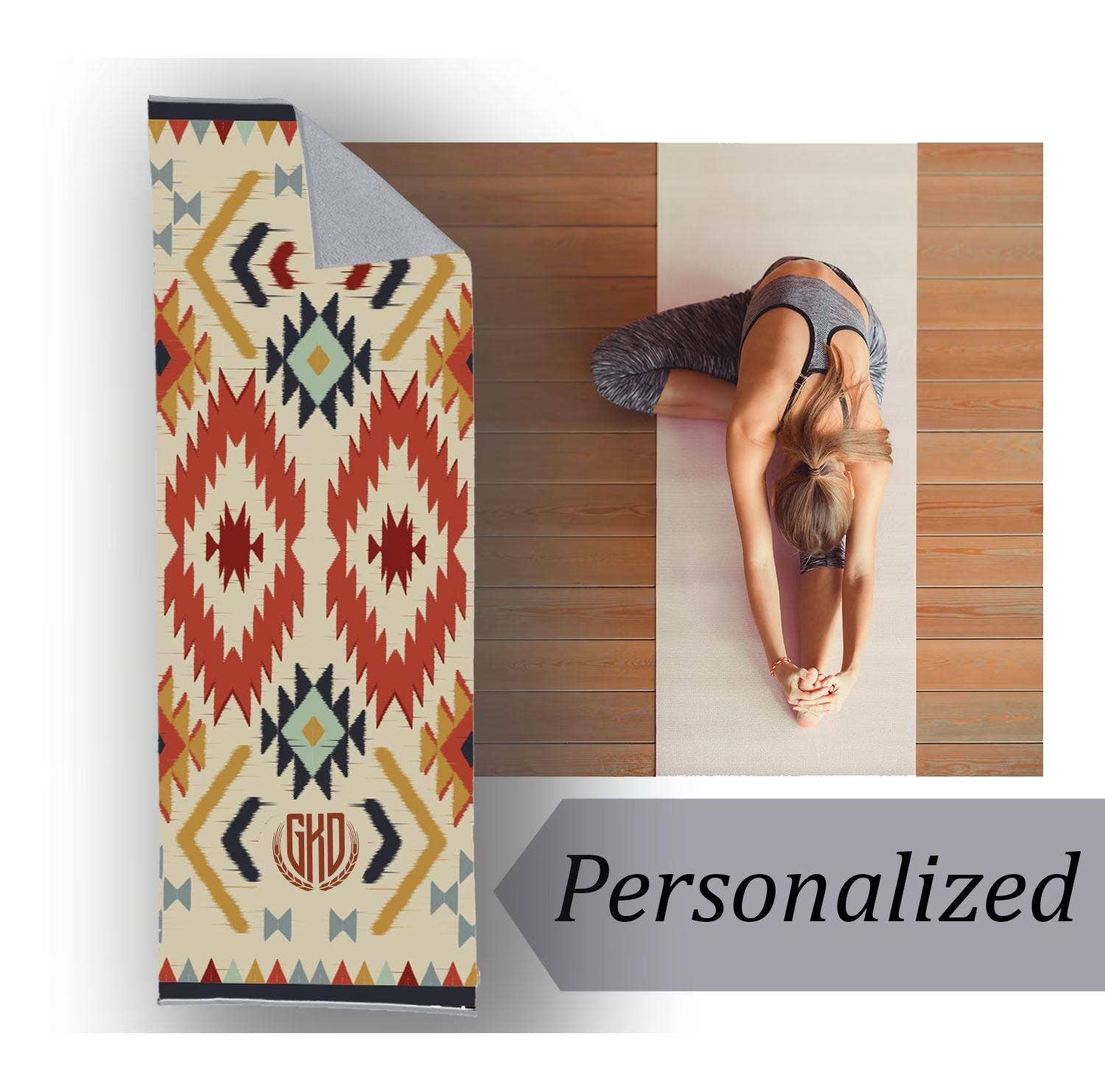 BloomAngel – wholesale Yoga mat – Personalized Sun Design Yoga Mat Towel3