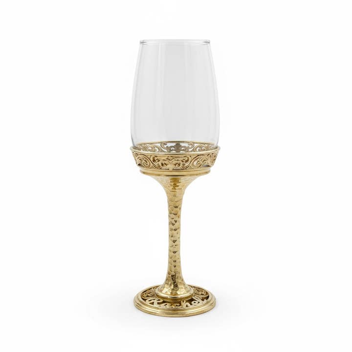 Set di bicchieri da vino personalizzati | base in metallo elettroformato in oro, argento o antico | set da 2 o 4 per la vendita all'ingrosso da parte di The Tangerine Store