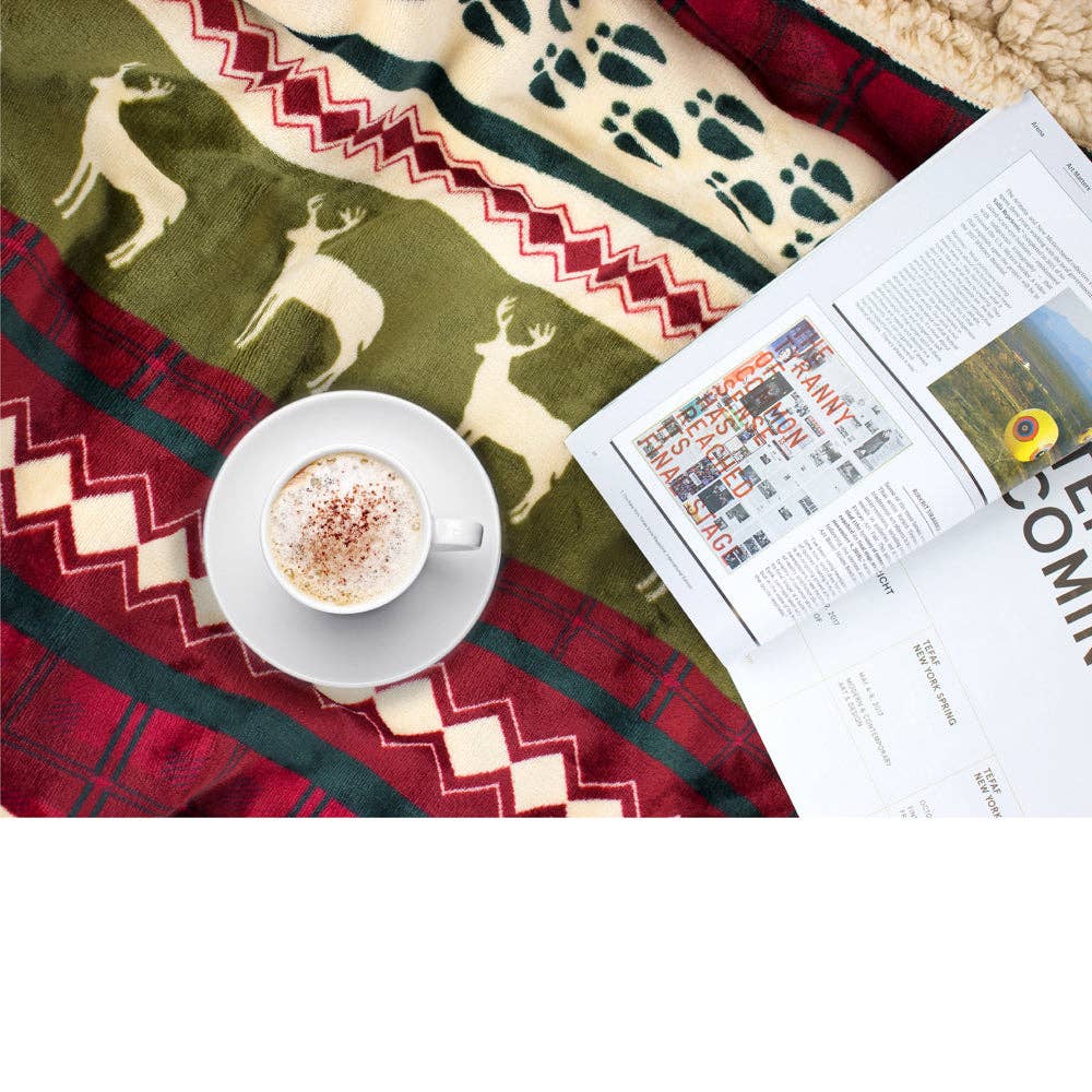 Pavilia - Vente Plaids - Plaid sherpa de Noël réversible10