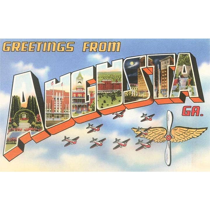 Found Image Press - Wholesale Stationery/Notecard Set - Greeting Card GA-265 Greetings from Augusta