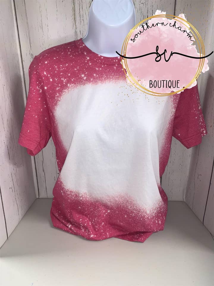 Heather Raspberry Blank Bleached Tees for wholesale by Southern Charm Boutique