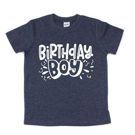 Birthday Boy Tshirt - Heathered Navy for wholesale by Cuddle Sleep Dream