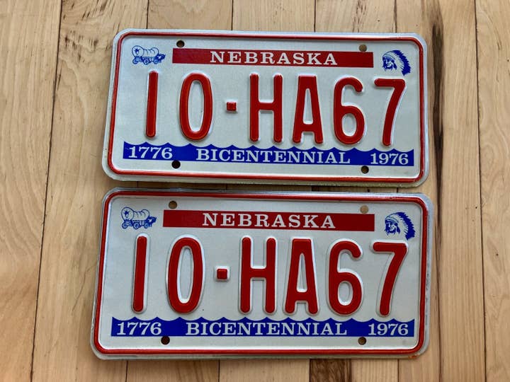 Paire de plaques d'immatriculation du Nebraska de 1976 pour la vente par RusticPlates