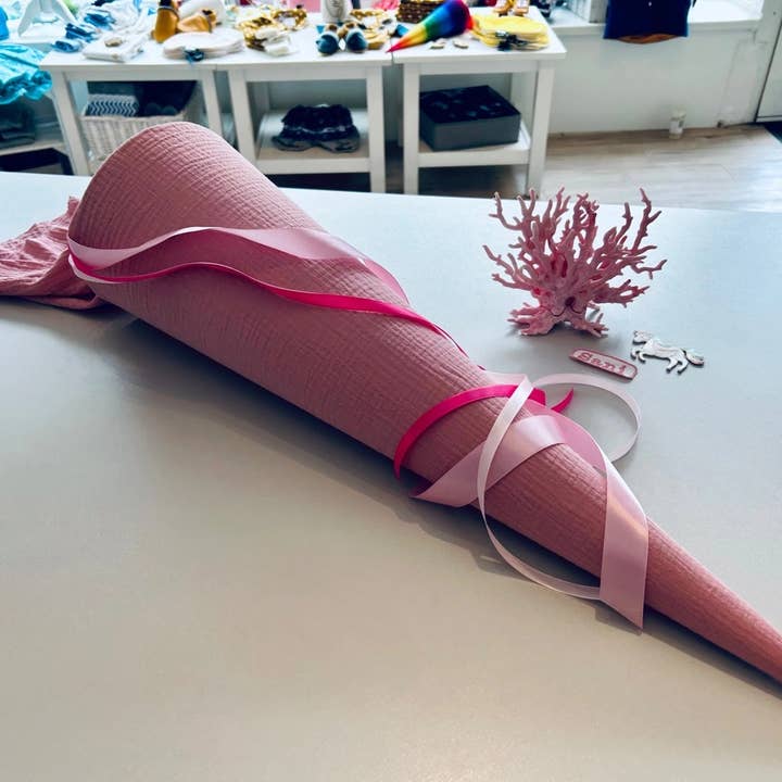 Küstenfieber® - Wholesale Party Favor - Musselin School Cone Old Pink – handmade – 35 cm or 70 cm6