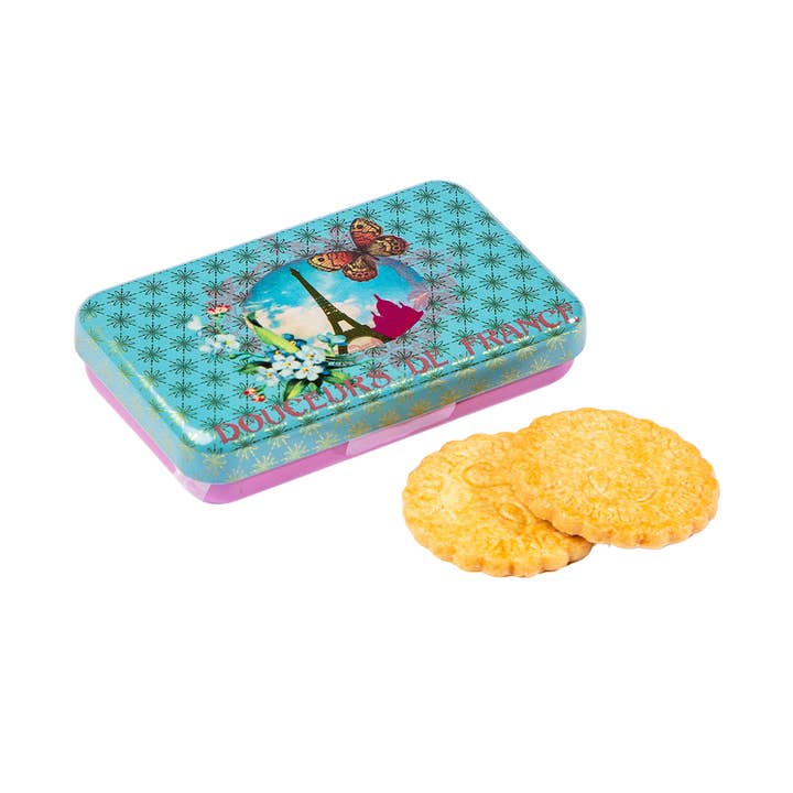Pure Butter Shortbread Cookies Mini Tin | Paris Bleu for wholesale by La Sablesienne USA