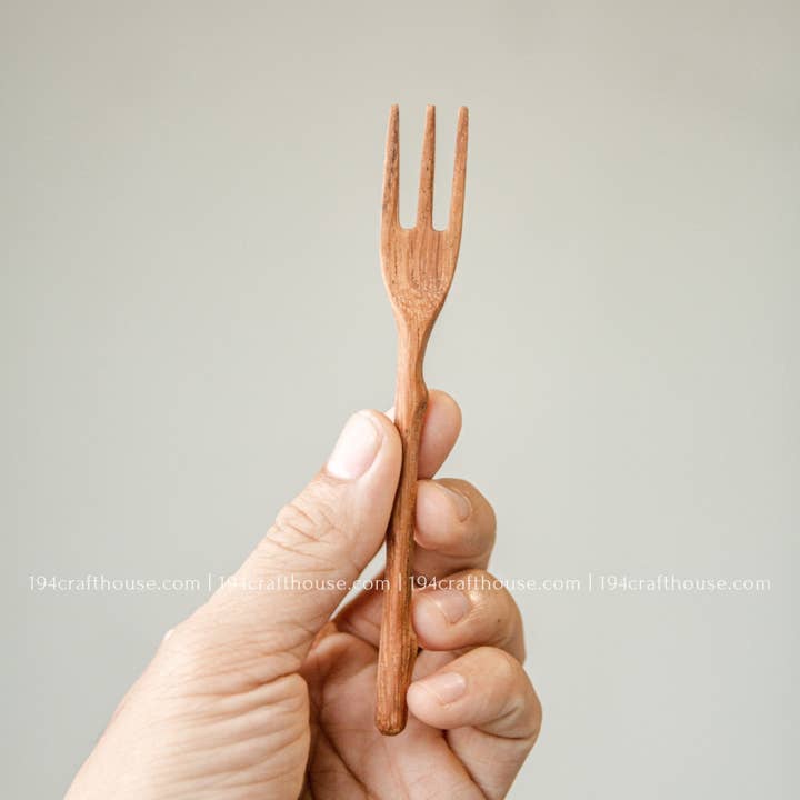 194 Craft House - Wholesale Serving Utensil - Branch Tree Small Wooden Fork - Kitchen Serving Utensils1