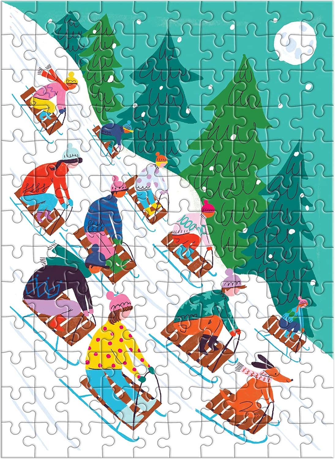 Chronicle Books - Wholesale Ornament - Winter Sledding 130pc Puzzle Ornament2