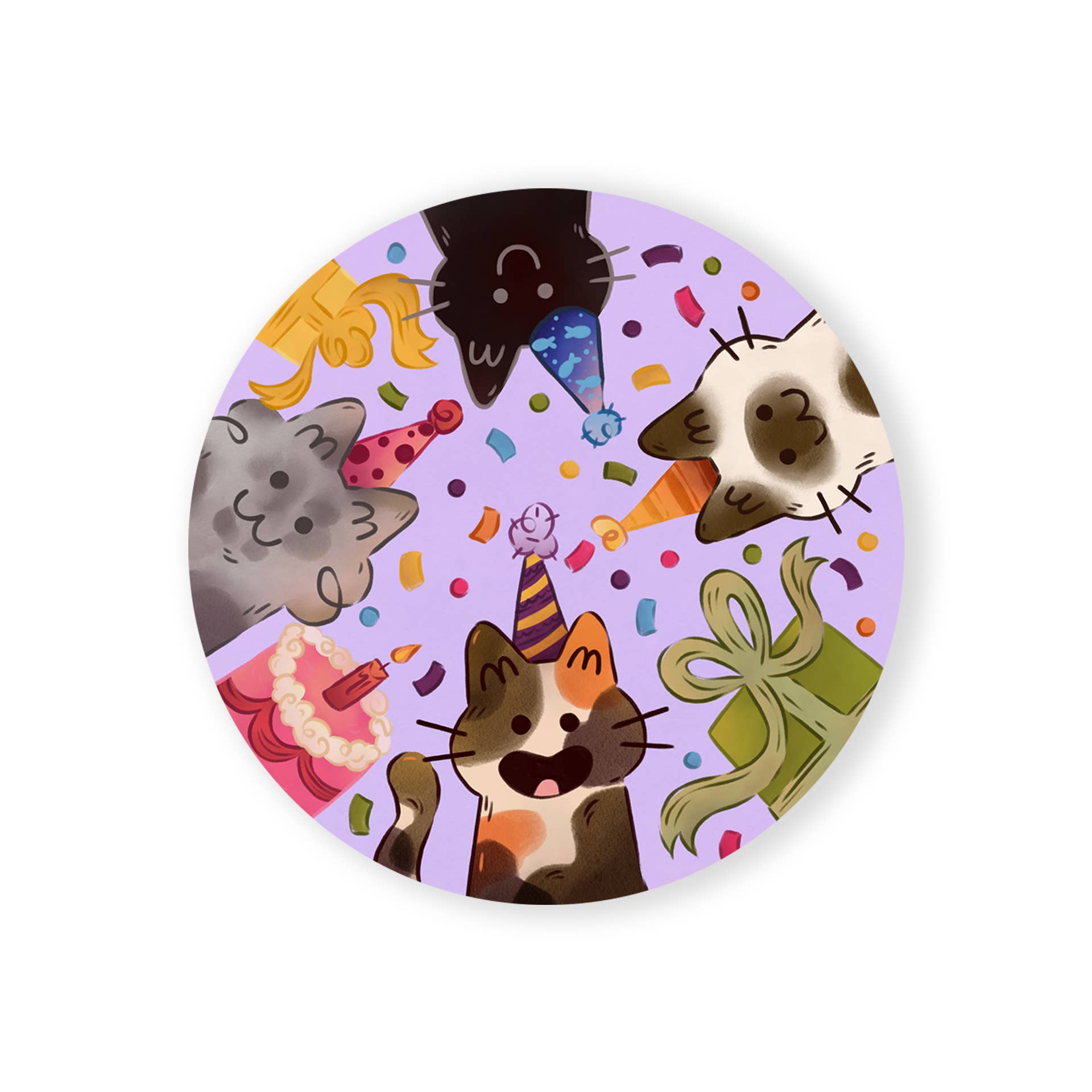 The Stray Shop - Wholesale Sticker - Birthday Cats Sticker