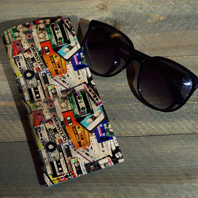 Cassette Tapes - Printed Leather Eyeglasses Case for wholesale by backerton