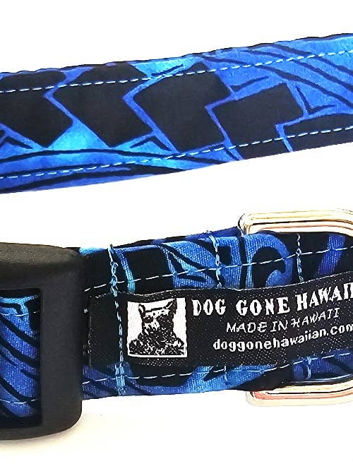 Collier pour chien ajustable en tissu hawaïen - « Makai » pour la vente par Dog Gone Hawaiian