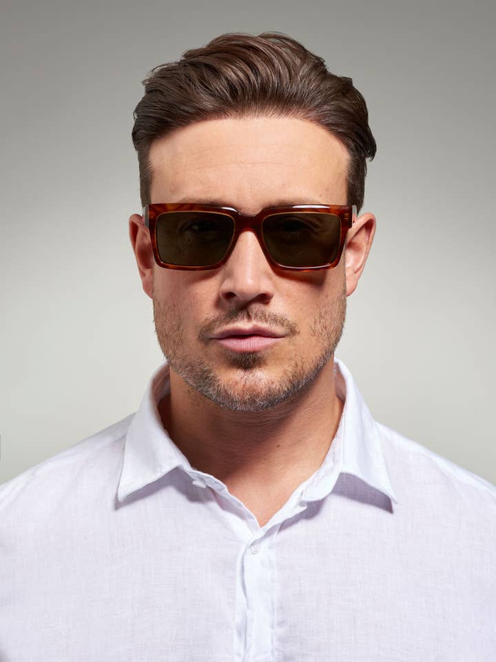 Occhiali da sole quadrati marrone screziato Espadon per la vendita all'ingrosso da parte di Espadon