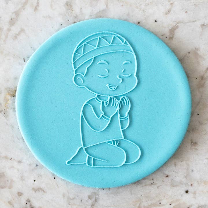 Cut Bake Stamp – Großhandel Ausstechformen – Popup-Prägestempel, Motiv: betender Junge, Plätzchen, Islam, Eid Ramadan