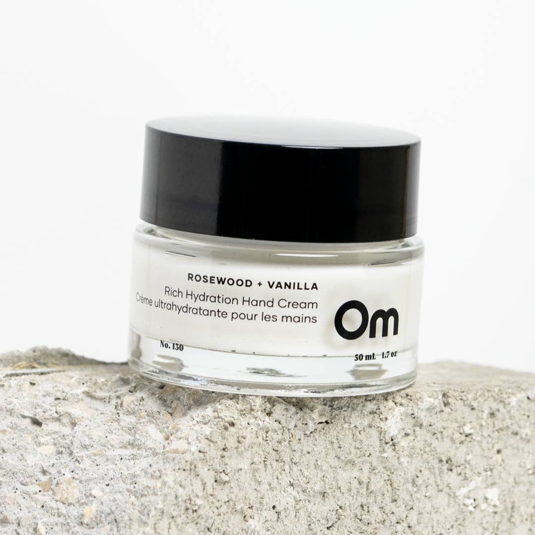 Om Organics Skincare - Wholesale Hand Cream/Lotion - Rosewood + Vanilla Rich Hydration Hand Cream