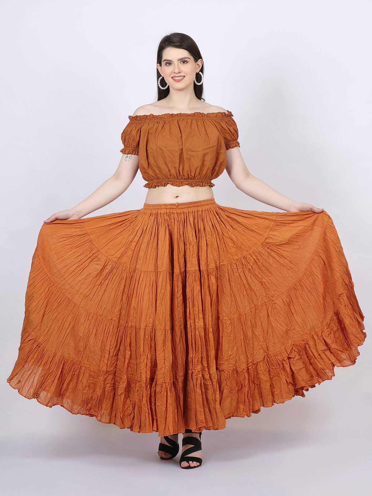 Wevez - Vente Jupe – femme - Jupe Renaissance en coton de 25 mètres de style American Tribal Style22