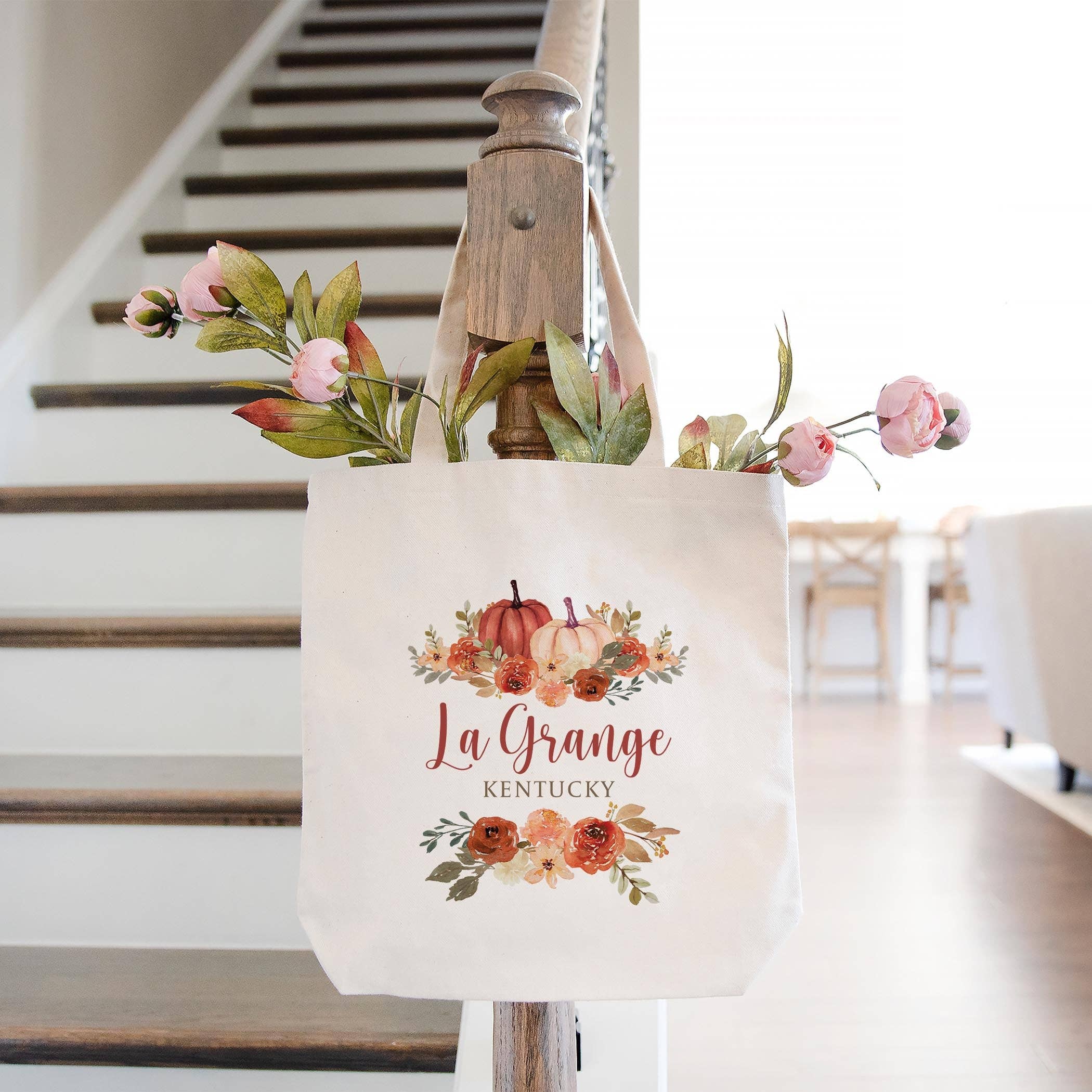 Tote Bag Natural Canvas-Fall & Harvest La Grange Kentucky for wholesale on Faire1