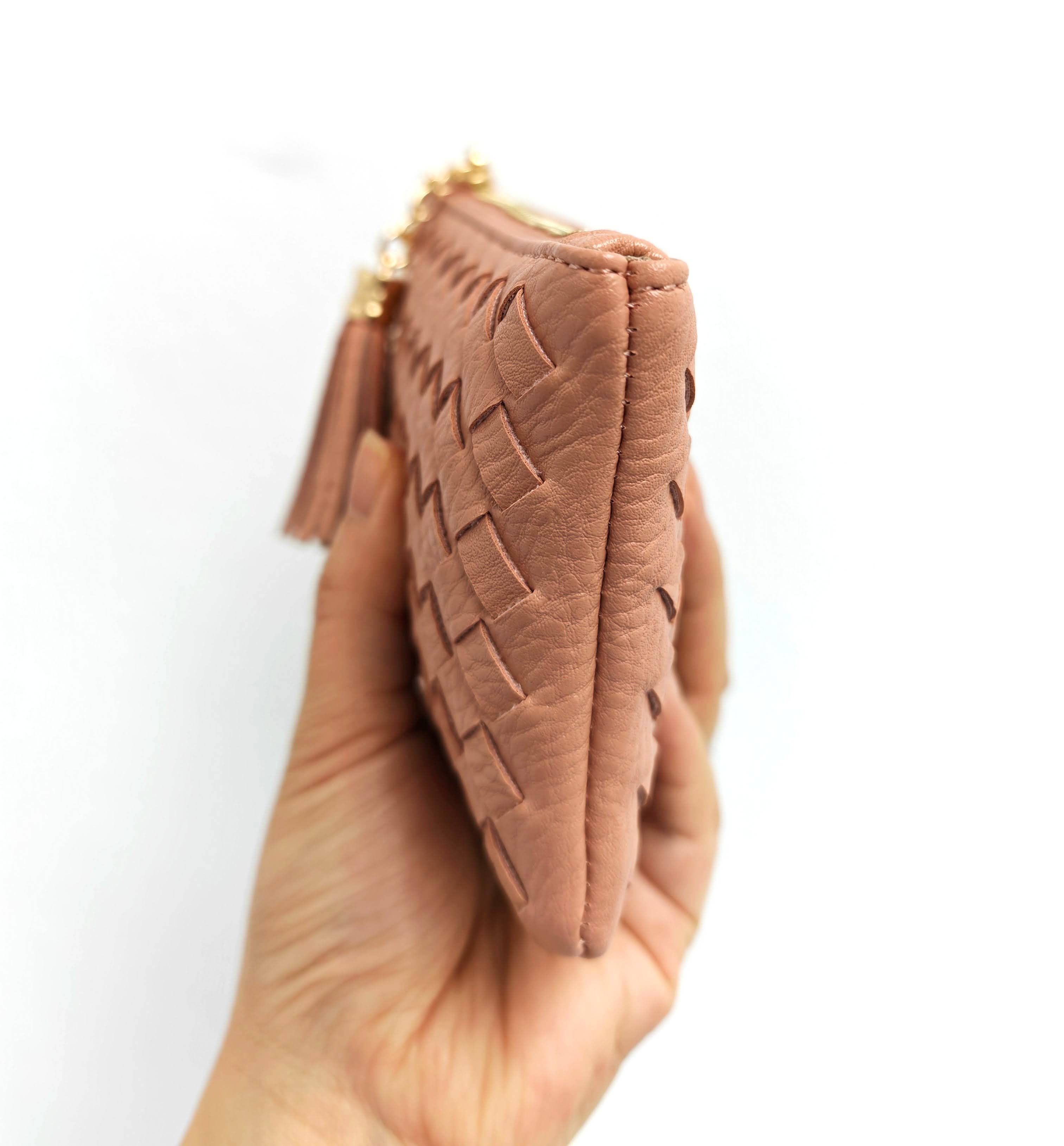 Superbia – Engroshandel Møntpung - Dame – Blød håndlavet vævet kvast nøglering lynlås kortholder mønt4