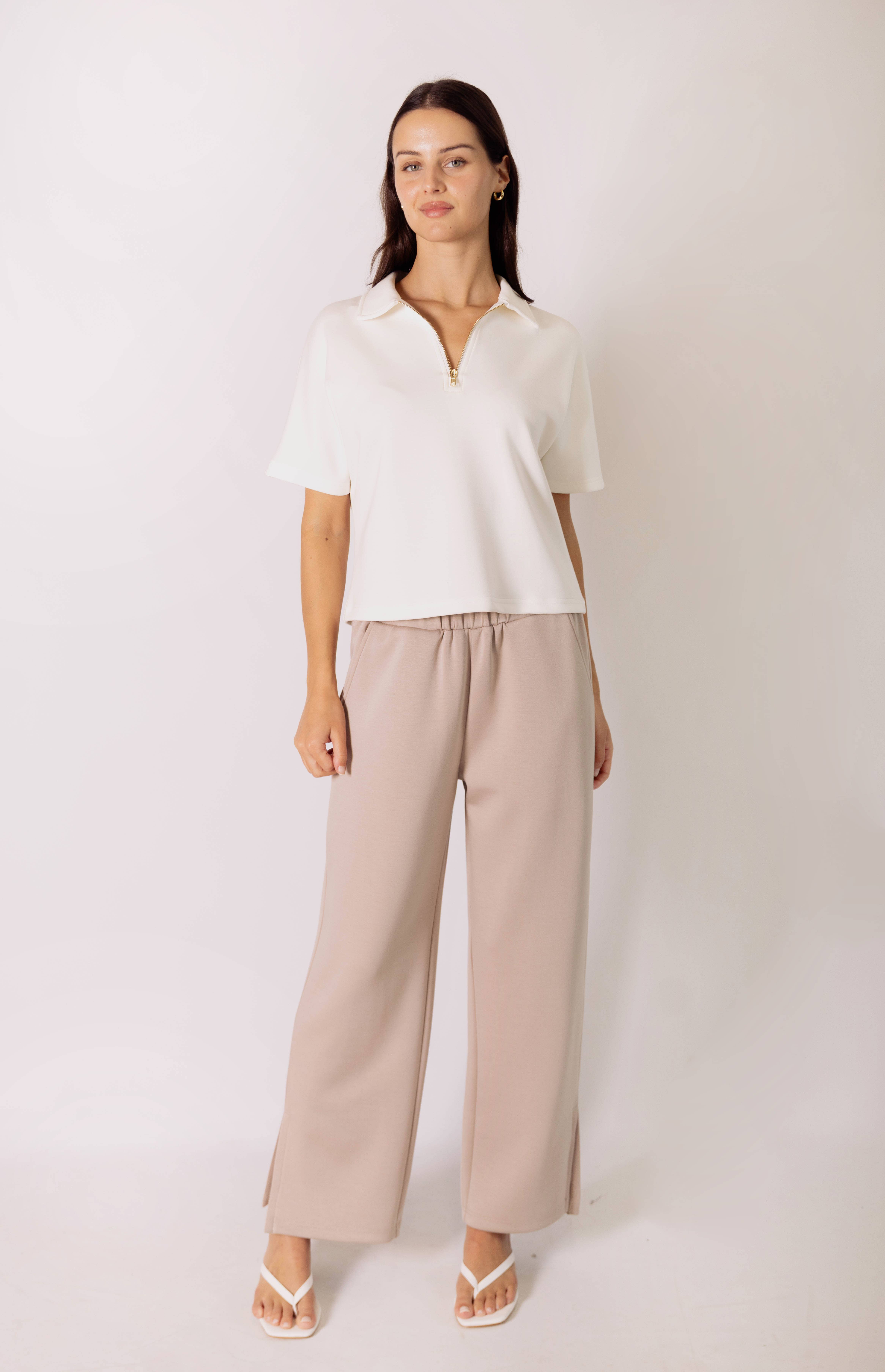 P. CILL - Wholesale Knit Top - Women's - P. CILL Butter Modal Short Sleeve Quarter Zip Top23