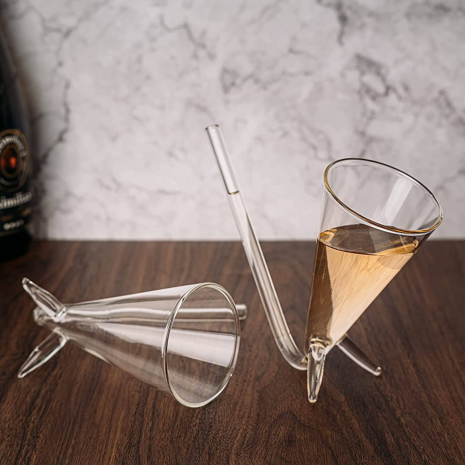 The Wine Savant /  Khen Glassware - Wholesale Champagne Flute - 2pk Champagne Shooter With Stands - Acrylic Plastic Reusable1