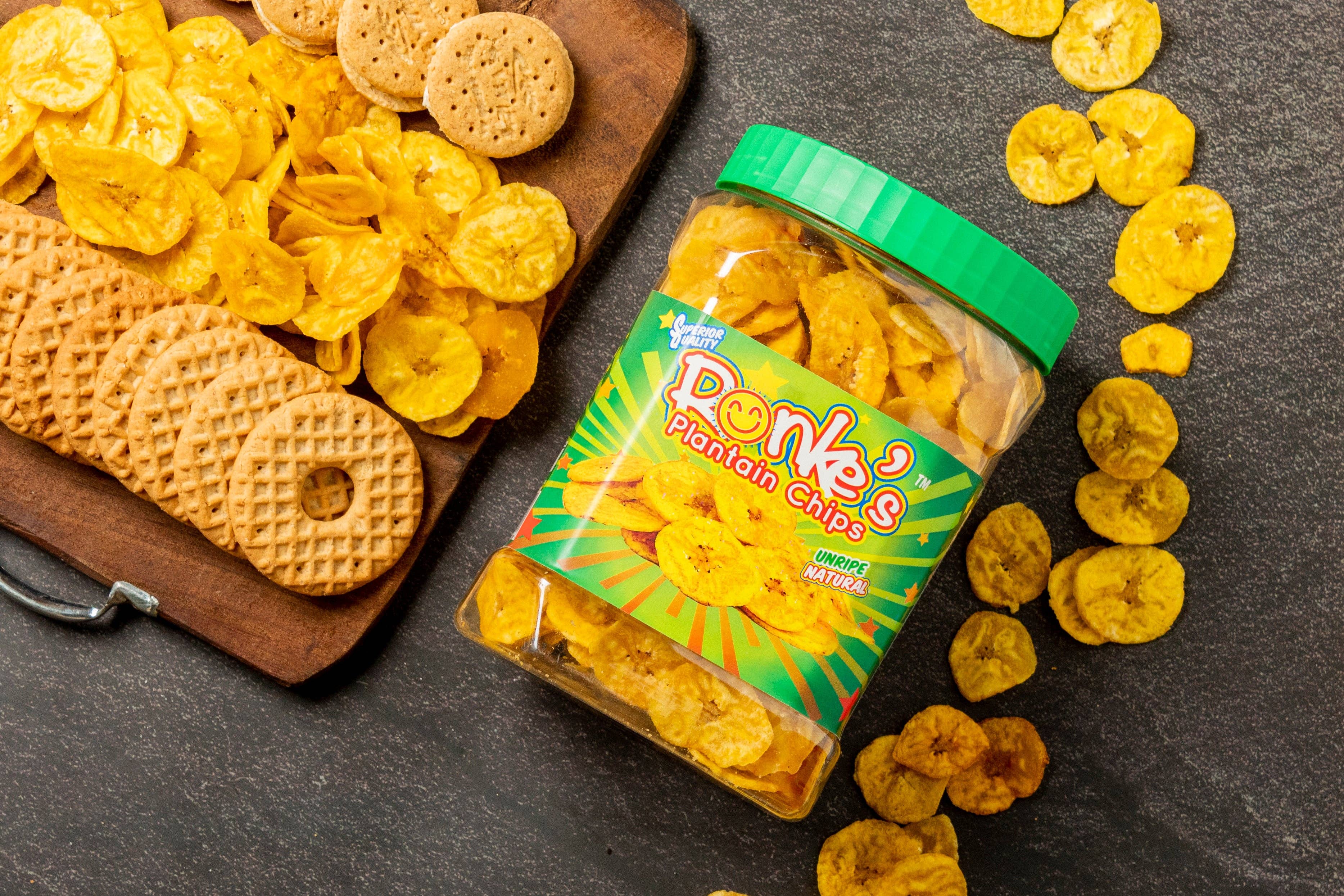 RONKE'S PLANTAIN CHIPS - Wholesale Chips - Unripe Green Plantain chips (Natural)